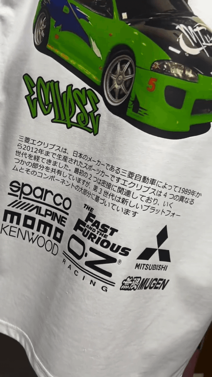 Mitsubishi Eclipse Racing Graphic Tee – Street Racer Car Print T-Shirt